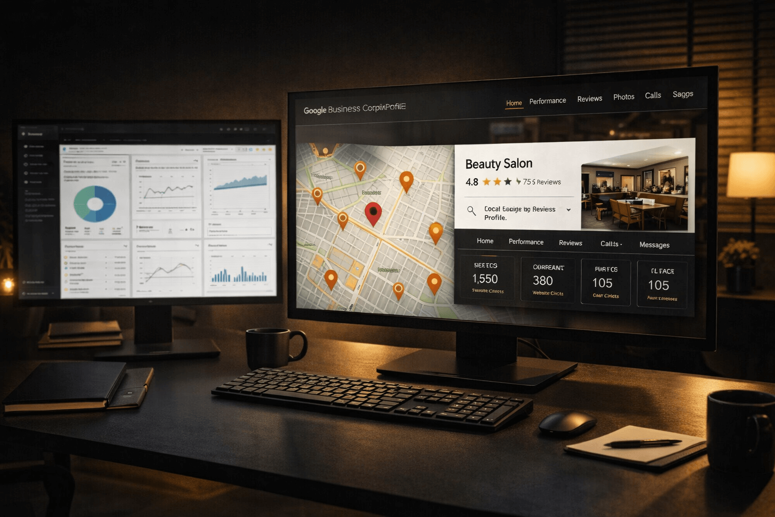 local SEO workspace with Google Business Profile optimization screen