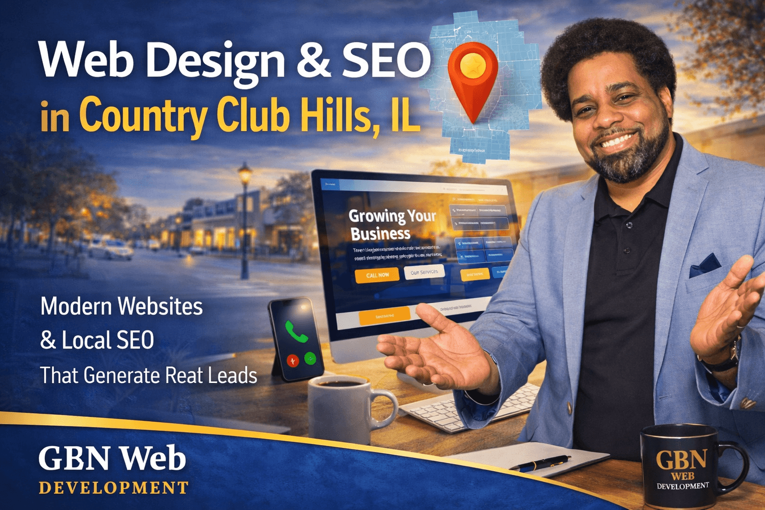 Web design and local SEO services for small businesses in Country Club Hills, Illinois
