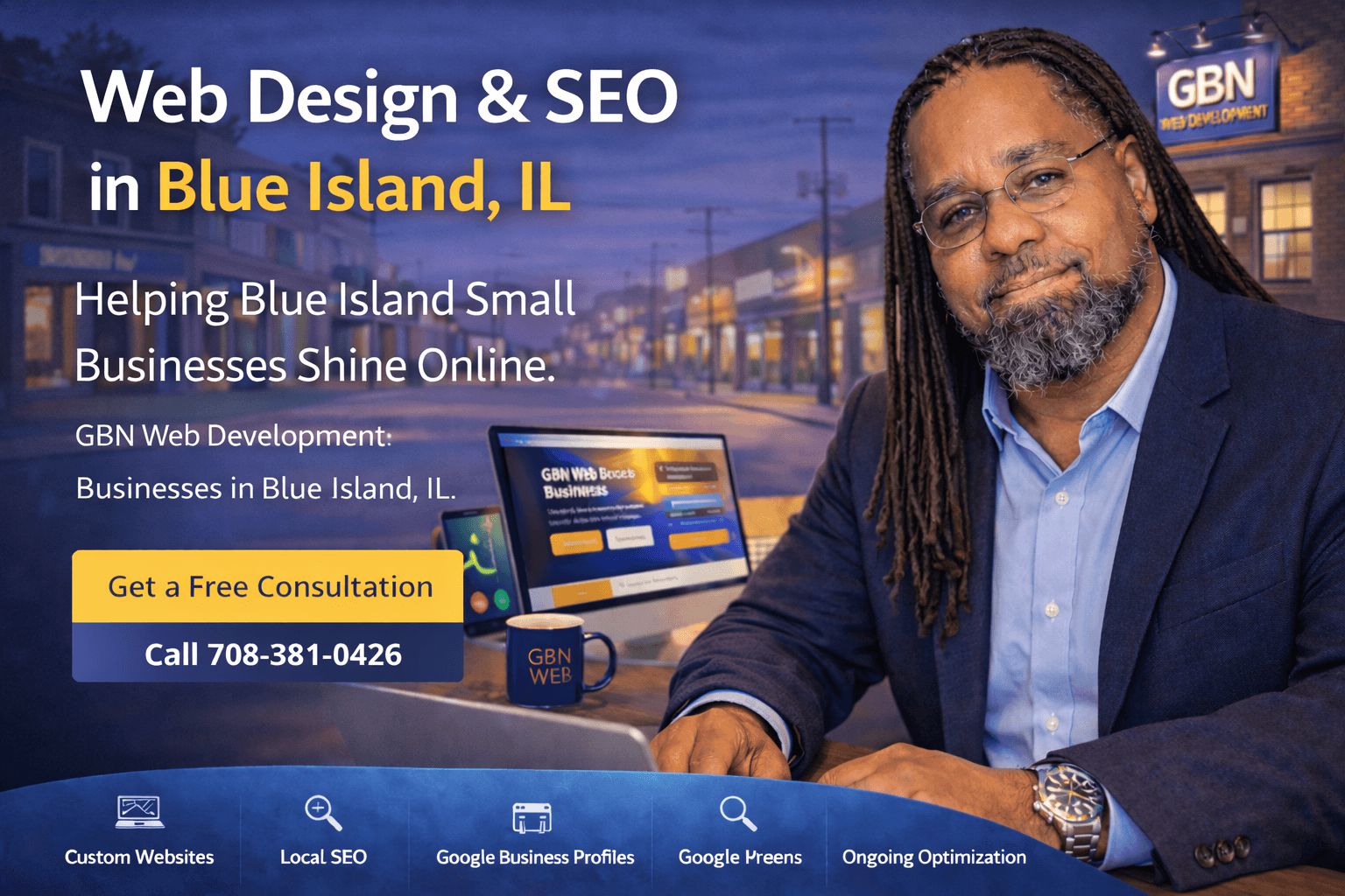 Web design and local SEO services for small businesses in Blue Island, Illinois