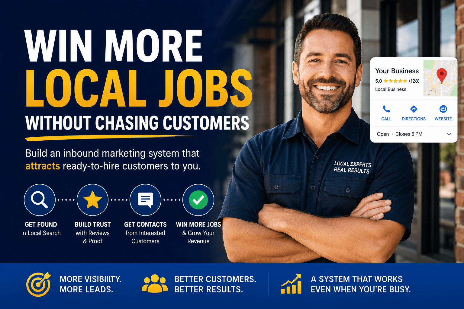Small business using local SEO and web design to win more local jobs
